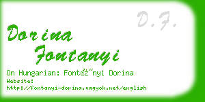 dorina fontanyi business card